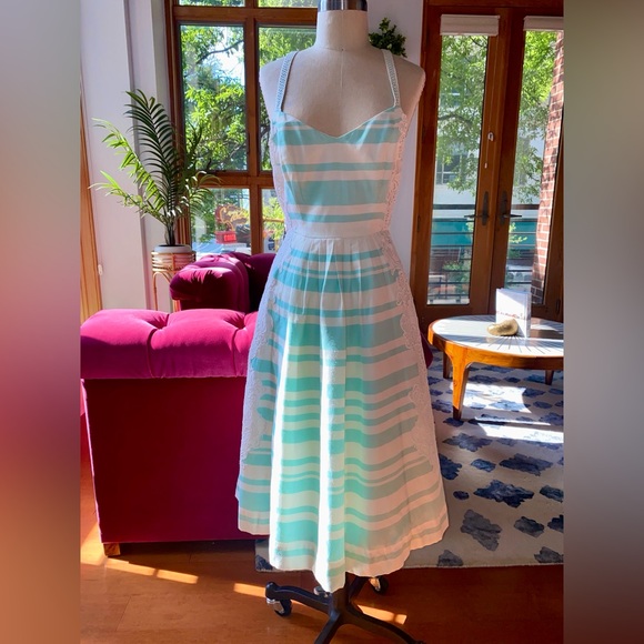 Moulinette Soeurs Sea Isle Dress Striped Tulle Dress size 2 Anthropologie - Picture 1 of 17